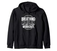 Asthma Asthmatic Breathing My Daily Workout Zip Hoodie