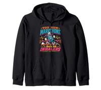 Asthma Asthmatic You Run Marathons I On Inhalers Zip Hoodie
