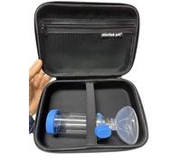 Asthma Inhaler Travel Case, Fits Spacer and Mask, Black Protective Storage Bag, 5 medical alert items and silicone cleaning brush are included, Portable Inhaler Carry Case for Adults & Kids