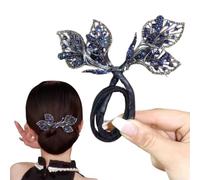 ASTHORE Hair Bun Maker for Women, Elegant Twist Shaper with Rhinestone Metal Clips, Easy Hair Accessories for Daily, Party, and Wedding Hairstyles, Stylish Bun Shaper for Girl Special Occasions (Blue