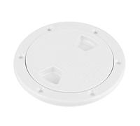 Astibym Boat Deck Inspection Cover 4in, White ABS Screw Out Round Plate | Abs Material,Marine Use,Non Slip Surface Seal,Vertical Mounting,Inspection Access,143mm Outer Diameter