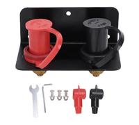 Astibym Remote Battery Terminals 3/8 Inch Stud 250A Brass Kit | Aluminum Alloy Bracket, UL94-V-0 Fire Rating, Red and Black PVC Covers, UTV RV Truck Fitment, Battery Jump Post Kit