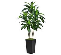 ASTIDY Artificial Dracaena Tree 5FT - Faux Tree with Black Tall Planter - Fake Tropical Yucca Floor Plant Potted - Artificial Silk Tree for Home Office Living Room Decor Indoor