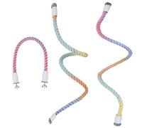 ASTIMESA 3 Pieces 79''/2 M Bendable Bird Rope Perch Stand, Colorful Climbing Rope Perches for Bird Cages Swing Pole Parrot Parakeet Cockatiel Lovebird Budgie Accessories 1 Short & 2 Long