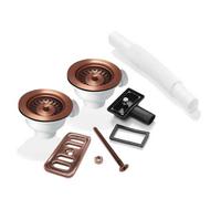 Astini 2 X 90mm Basket Strainer Waste And Overflow Kit, Polished Or Brushed, Thick-Sink Compatible