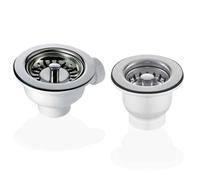 Astini 90mm And 65mm Chrome Basket Strainer Waste Kit, Fits Belfast, Ceramic, Rak And Rangemaster Sinks