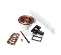 Astini 90mm Basket Strainer Waste Kit With Square Overflow, 1 1/2In Bsp Outlet - Fits Sinks Up To 32mm