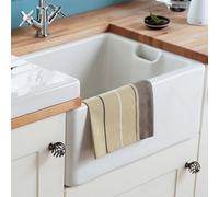 Astini Belfast 100 1.0 Bowl White Ceramic Kitchen Sink & Chrome Plug Waste