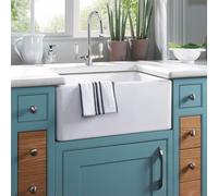 Astini Belfast 100 1.0 Bowl White Ceramic Sit-On Belfast Sink With Colonial Tap And Waste Kit