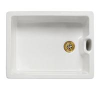Astini Belfast 100 Single Bowl Fireclay Ceramic Sit-On Kitchen Sink With 65mm Plug Waste