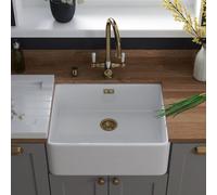 Astini Belfast 600 1.0 Bowl Sit-On Ceramic Butler Kitchen Sink With 90mm Waste