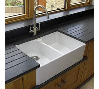 Astini Belfast 800 2.0 Bowl White Ceramic Kitchen Sink & Chrome Waste