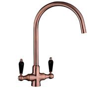 Astini Colonial Antique Copper & Black Ceramic Handle Kitchen Sink Mixer Tap