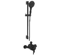 Astini Conwy Orca Black Concentric Dual Control Shower Valve & Ris