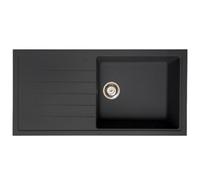 Astini Gianni 1.0 Xl Granite Inset Kitchen Sink 1000 X 500 mm, Matt Black, 1 Bowl