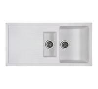 Astini Gianni 1.5 Bowl Granite White Kitchen Sink & Waste