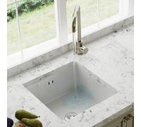 Astini Hampton 100 1.0 Bowl White Ceramic Undermount Kitchen Sink & Chrome Waste