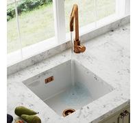 Astini Hampton 100 Single Bowl Ceramic Kitchen Sink - Undermount Or Inset, Waste Included