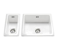 Astini Hampton 150 1.5 Bowl White Ceramic Undermount Kitchen Sink & Waste Set