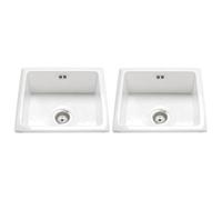 Astini Hampton 200 2.0 Bowl White Ceramic Undermount Kitchen Sink & Chrome Waste