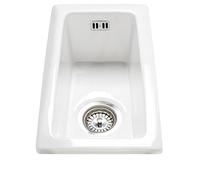 Astini Hampton 50 0.5 Bowl White Ceramic Undermount/Inset Kitchen Sink & Waste