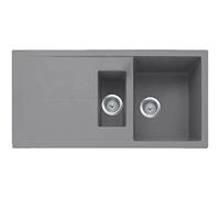 Astini Livio 1.5 Bowl Granite Grey Reversible Kitchen Sink & Waste