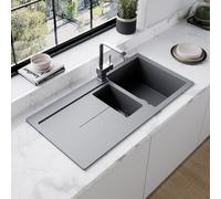 Astini Quadro 1.5 Bowl Granite Grey Reversible Kitchen Sink & Waste