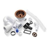 Astini Rak Rangemaster 1.0 Bowl Basket Strainer Waste & Plumbing Kit With Overflow, Brushed And Polished Finishes