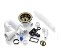 Astini Rak Rangemaster 1-Bowl Basket Strainer Waste & Plumbing Kit With Overflow, Brushed/polished Finishes