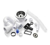 Astini Rak Rangemaster 1-Bowl Basket Strainer Waste & Plumbing Kit With Overflow - Multiple Finishes