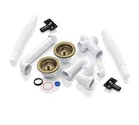 Astini, RAK, Rangemaster 2.0 Bowl Bronze Waste, 2x Overflow & Plumbing Kit WPAK5/BRONZE