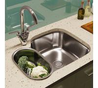 Astini Renzo 1.5-Bowl Brushed 18/10 Stainless Steel Undermount Kitchen Sink With Waste & Colander (Lhsb)