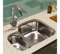 Astini Renzo 1.5 Bowl Brushed Stainless Steel Undermount Kitchen Sink & Tap Lhsb