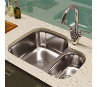 Astini Renzo 1.5 Bowl Brushed Stainless Steel Undermount Kitchen Sink & Tap Rhsb