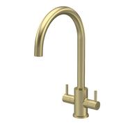 Astini Roxor Brushed Brass Mono Dual Lever Kitchen Mixer Tap