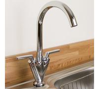 Astini Saturn Chrome Plated Twin Handle Swivel Spout Kitchen Sink Mixer Tap