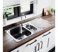 Astini Velia 1.5 Bowl Brushed Stainless Steel Kitchen Sink & Waste