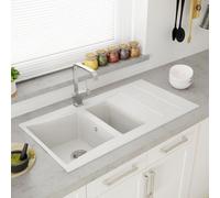 Astini Xeron 1.5 Bowl White Smc Synthetic Reversible Kitchen Sink & Waste