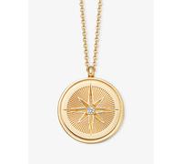 Astley Clarke Womens Astley Clarke Celestial Compass 18ct Yellow Gold Vermeil and White Sapphire Locket Necklace Yellow Gold Vermeil