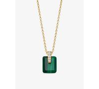 Astley Clarke Womens Astley Clarke Deco 18ct Yellow Gold Vermeil, Malachite and White Sapphire Pendant Necklace Gold 1 Size