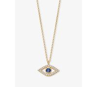 Astley Clarke Womens Astley Clarke Fine Biography Evil Eye 14ct Yellow-Gold, 0.04ct Sapphire and 0.106ct Lab-Grown Diamond Pendant Necklace Solid Yellow Gold 1 Size