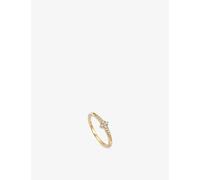 Astley Clarke Womens Astley Clarke Luna Light 18ct Yellow Gold Vermeil and White Sapphire Ring Yellow Gold Vermeil P
