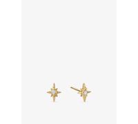 Astley Clarke Womens Astley Clarke North Star 14ct Yellow-Gold and 0.016ct Lab-Grown Diamond Stud Earrings Solid Yellow Gold 1 Size