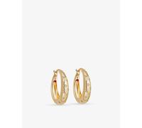 Astley Clarke Womens Yellow Gold Vermeil Celestial Mini Star-engraved 18ct Yellow-gold-plated Sterling-silver and White Sapphire Hoop Earrings