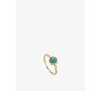 Astley Clarke Womens Yellow Gold Vermeil Luna 18ct Gold-plated Sterling-silver and Amazonite Ring P