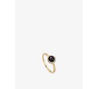 Astley Clarke Womens Yellow Gold Vermeil Luna 18ct Gold-plated Sterling-silver Sapphire and Onyx Ring J