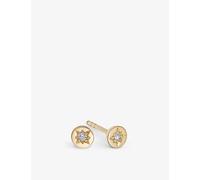 Astley Clarke Womens Yellow Gold Vermeil Polaris 18ct Gold-plated Sterling-silver and White Sapphire Stud Earrings 1 Size