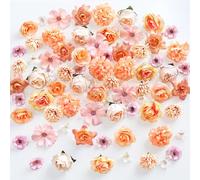 ASTNIC 100 PCS Artificial Flower Heads, Mini Flowers for Edible Cake Decorations, Cake Flowers for DIY Crafting, Silk Roses Daisy Fake Floral for Wedding Party Wall Home Decor, Hair Accessories