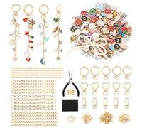 ASTNIC 316PCS Keyring Making Kit & Bag Charm Kit with Charms, Key Ring Hoop, Pliers, DIY Jewellery Making Supplies for Bracelet, Necklace and Jewelry Making, Gifts for Girls, Women, Adults