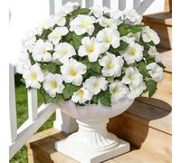 ASTNIC 4 Bundles 20" Long Stem Artificial Morning Glory Flowers for Outdoor, UV Resistant Fake Plants Silk Flowers, Faux Greenery Plastic Petunia for Garden, Vase, Patio, Home Decoration